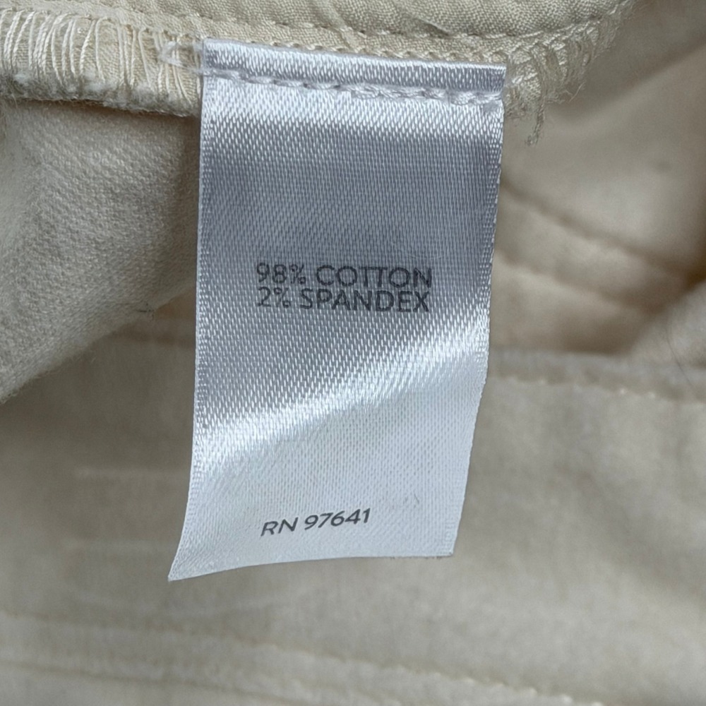 J. Jill Womens Cream Velour Straight Leg Pants Womens Sz 8 Stretch Cotton Blend - Picture 7 of 9